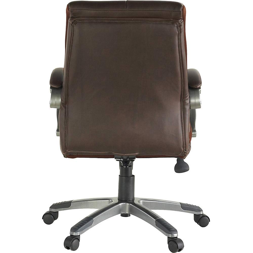 Lorell Brown Managerial Chair - Ergonomic Office Chair for Managers & Executives - High Back Leather Chair with Adjustable Height & Lumbar Support - Perfect for Home Office, Conference Rooms & Corporate Settings