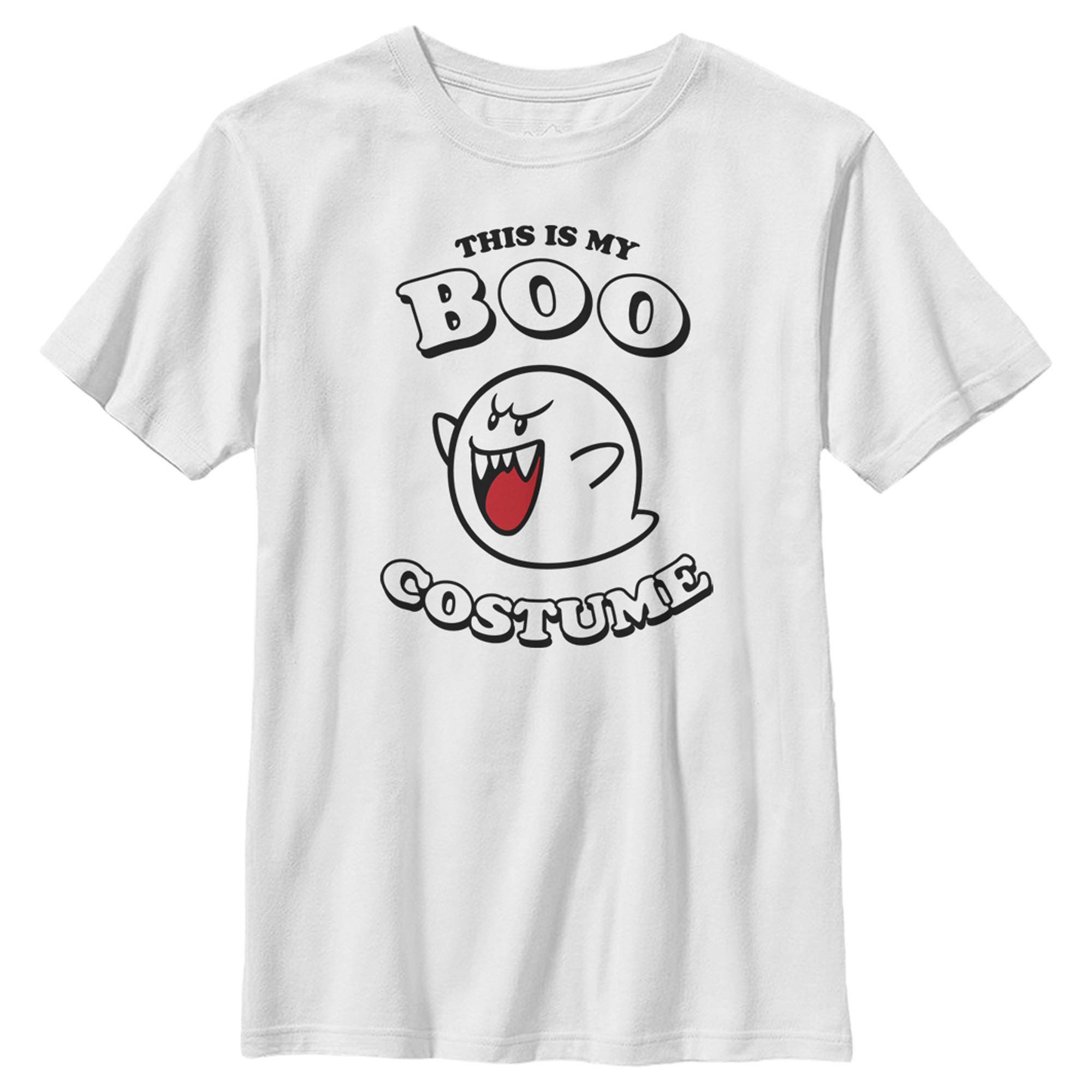 Nintendo Mario Boo Costume T-Shirt for Boys - Halloween Cosplay, Video Game Party Outfit & Gift for Mario Fans