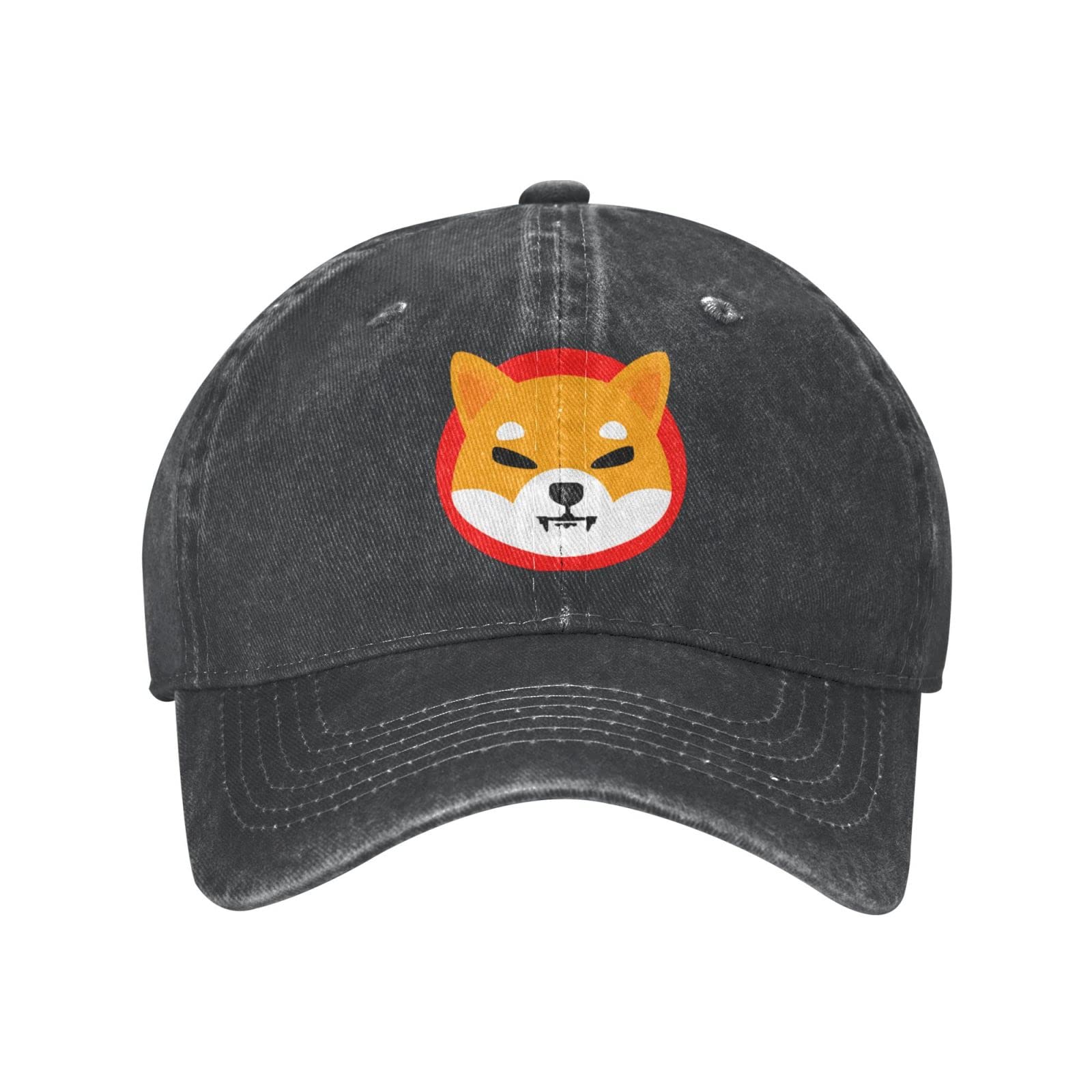 Shiba Inu Token SHIB Coin Baseball Cap - Adjustable Unisex Dad Hat for Crypto Enthusiasts - Perfect for Dogecoin Fans, Blockchain Events & Casual Wear (Black)