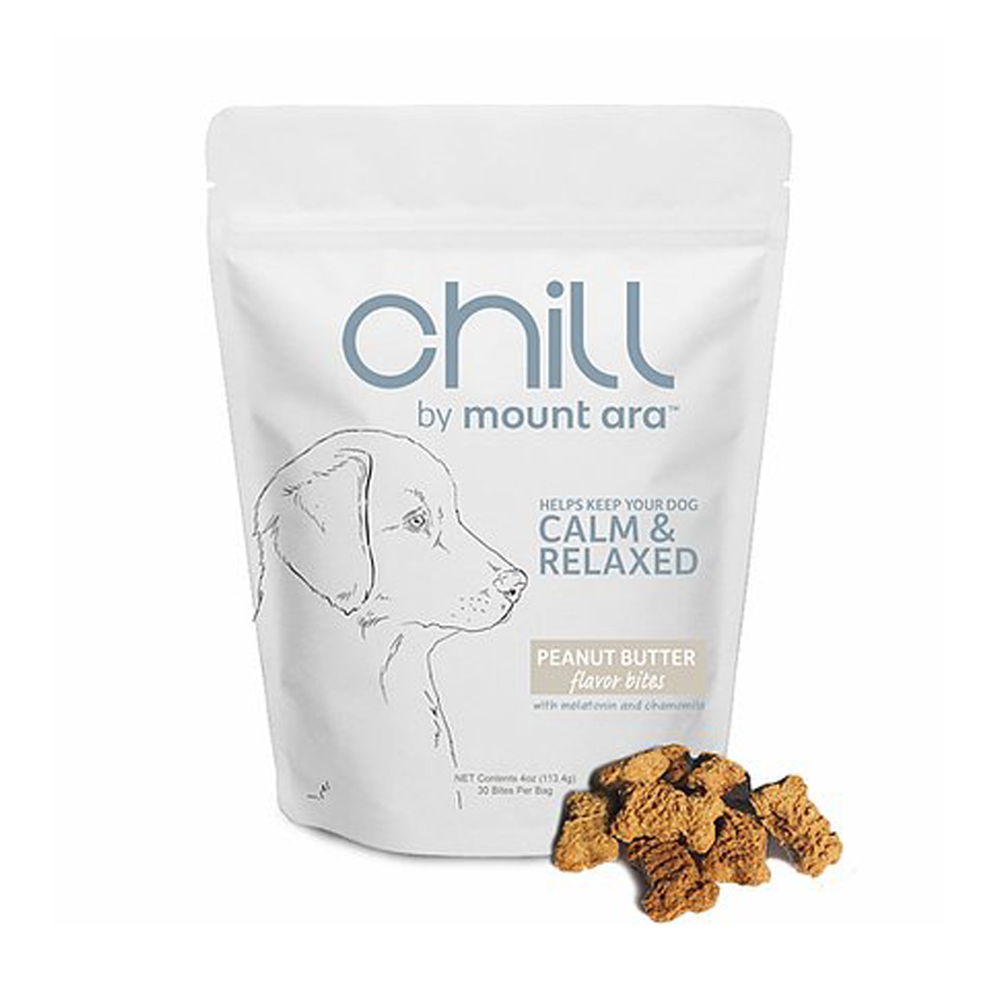 Mount Ara Chill Calming Bites for Dogs - Natural Anxiety Relief Treats for Stress, Separation & Fireworks - Perfect for Travel, Vet Visits & Thunderstorms