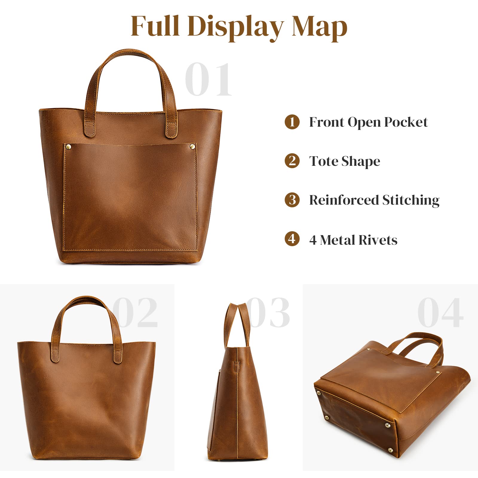 S-ZONE Genuine Leather Mini Crossbody Tote Bag for Women - Stylish Top Handle Shoulder Purse with Inner Zipper Pouch | Perfect for Work, Travel & Everyday Use