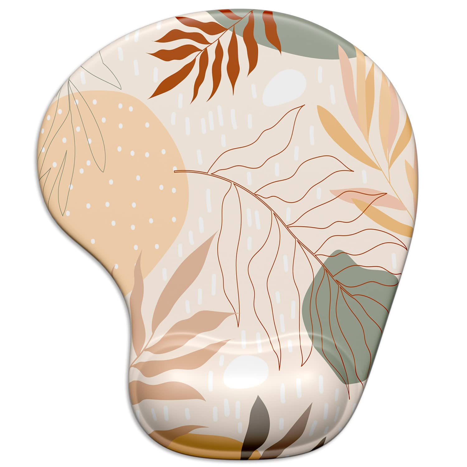 Ergonomic Mouse Pad with Wrist Rest - Non-Slip PU Base, Cute Abstract Art Design for Wireless Mouse - Perfect for Office, Gaming & Home Desk Accessories