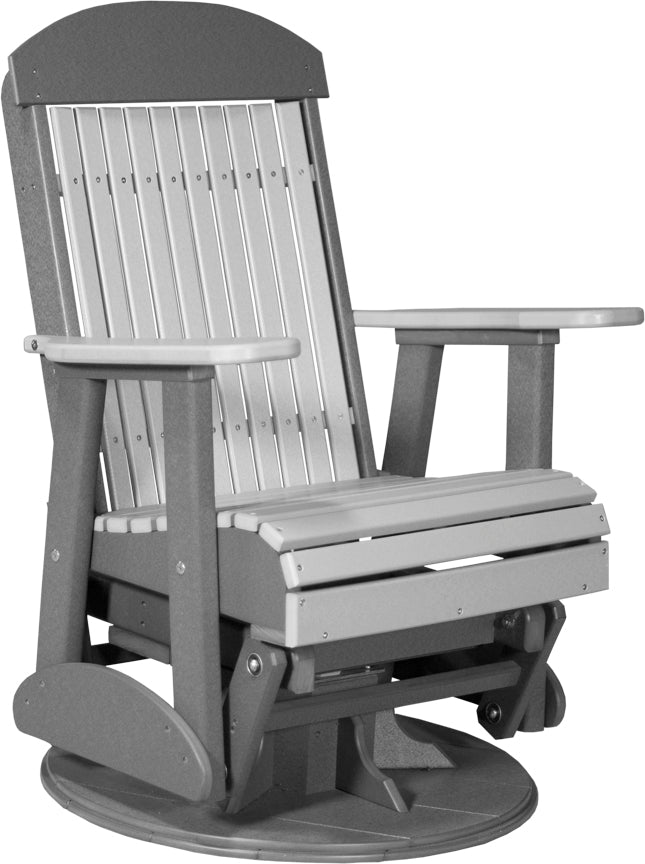 LuxCraft 2' Classic Swivel Glider - Comfortable Small Space Swivel Chair for Living Room, Bedroom, Nursery, and Office - Perfect for Relaxing, Reading, and Nursing