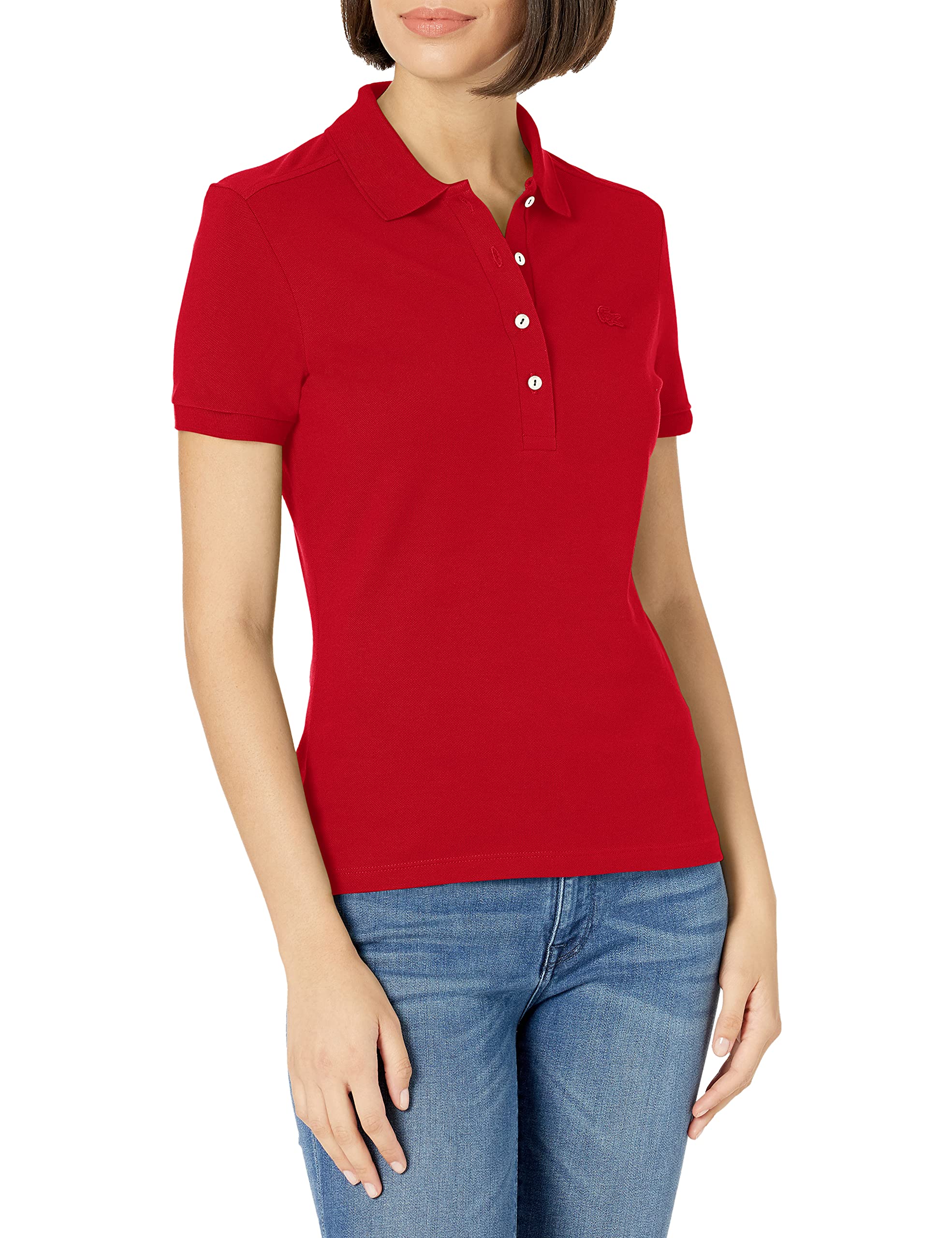Lacoste Women's Slim Fit Stretch Pique Polo Shirt - Short Sleeve Casual Top for Golf, Tennis & Everyday Wear | Breathable & Comfortable