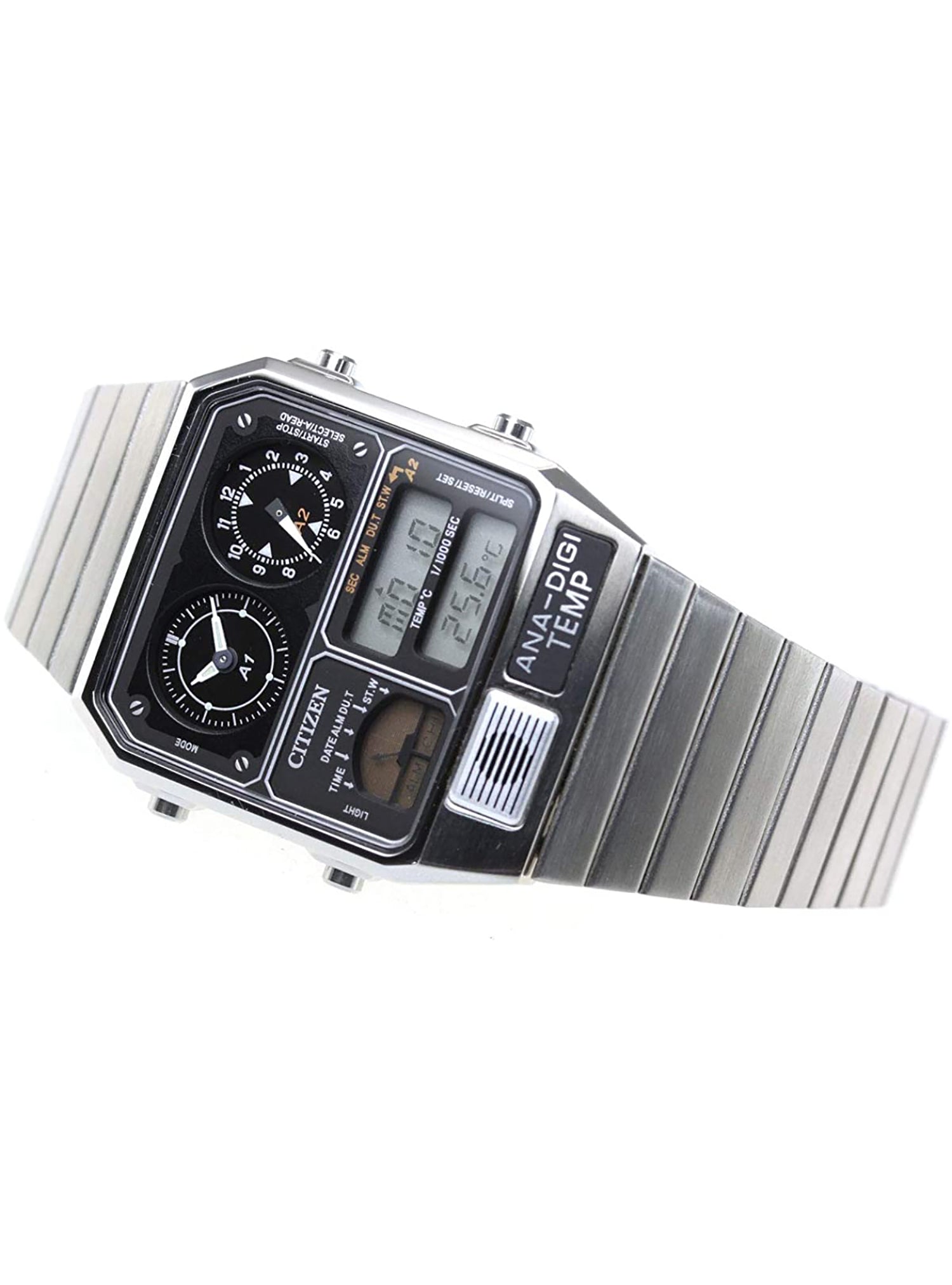 CITIZEN Ana-Digi Temp JG2101-78E Silver Reproduction Watch with Japan JDM Movement - Perfect for Vintage Collectors & Fashion Enthusiasts