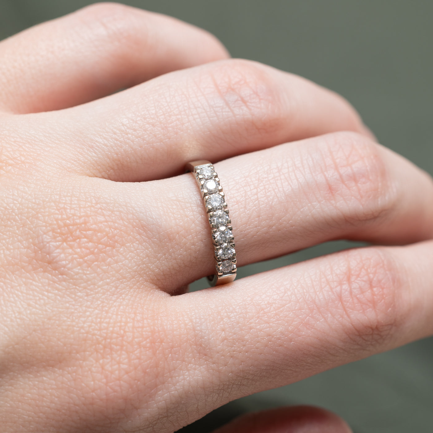 0.32ctw Semi Eternity Diamond Wedding Band Ring - Size 8.25 | Dainty Stackable Engagement Ring for Women | Perfect for Anniversary, Valentine's Day & Bridal Jewelry Gifts