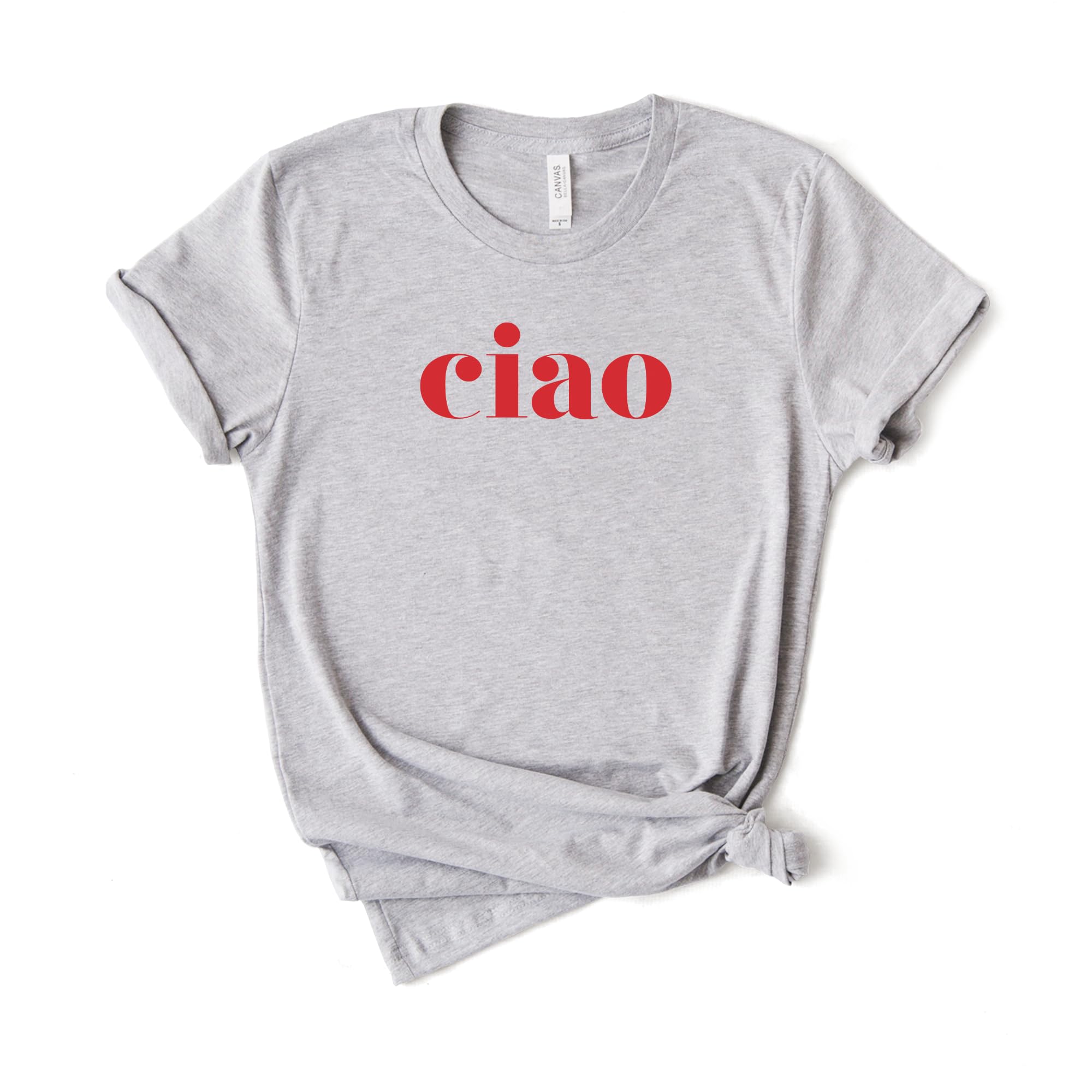 Ciao T-Shirt - Italian Hello Shirt - Softstyle Unisex Tee with 'Ciao Bella' Print - Comfortable Casual Wear for Travel, Gifts & Italian Culture Lovers