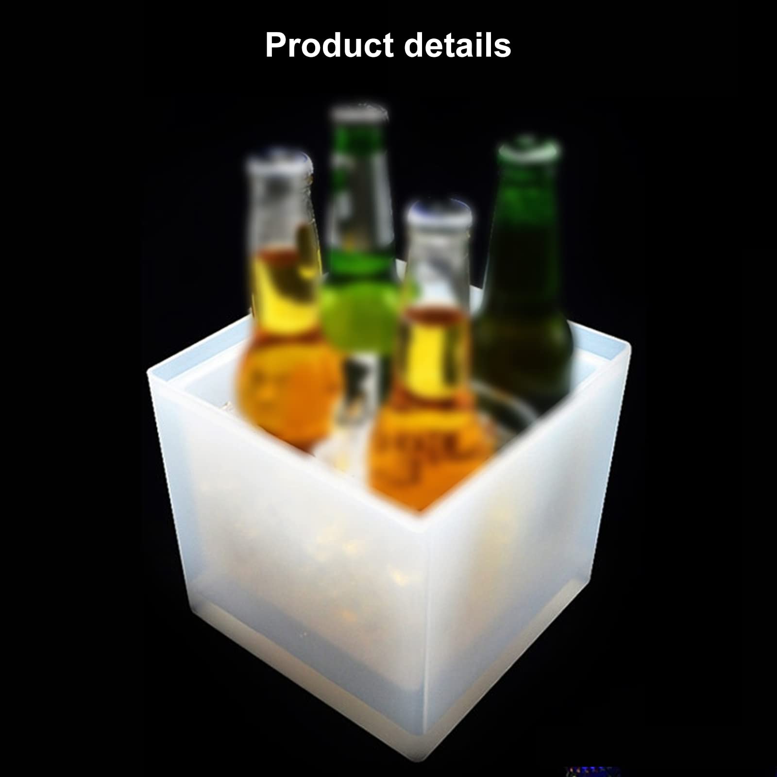 LED Color Changing Ice Bucket - 3.5L Plastic Wine Cooler for Champagne, Beer & Drinks | Battery Powered (3 AA) | Perfect for Parties, Bars & Restaurants | Adds Fun Lighting to Beverage Service & Special Events