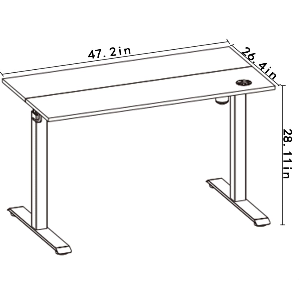 Kowo Electric Height Adjustable Standing Desk - 48 Inch Solid Wood Home Office Desk with Memory Preset & Ergonomic Design | Perfect for Remote Work, Gaming Setup & Study Workstation