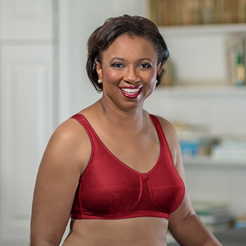 ABC Rose Contour Mastectomy Bra Ruby Red - Post-Surgery Comfort Bra for Breast Cancer Survivors, Soft Support with Adjustable Straps - Perfect for Daily Wear, Recovery & Special Occasions