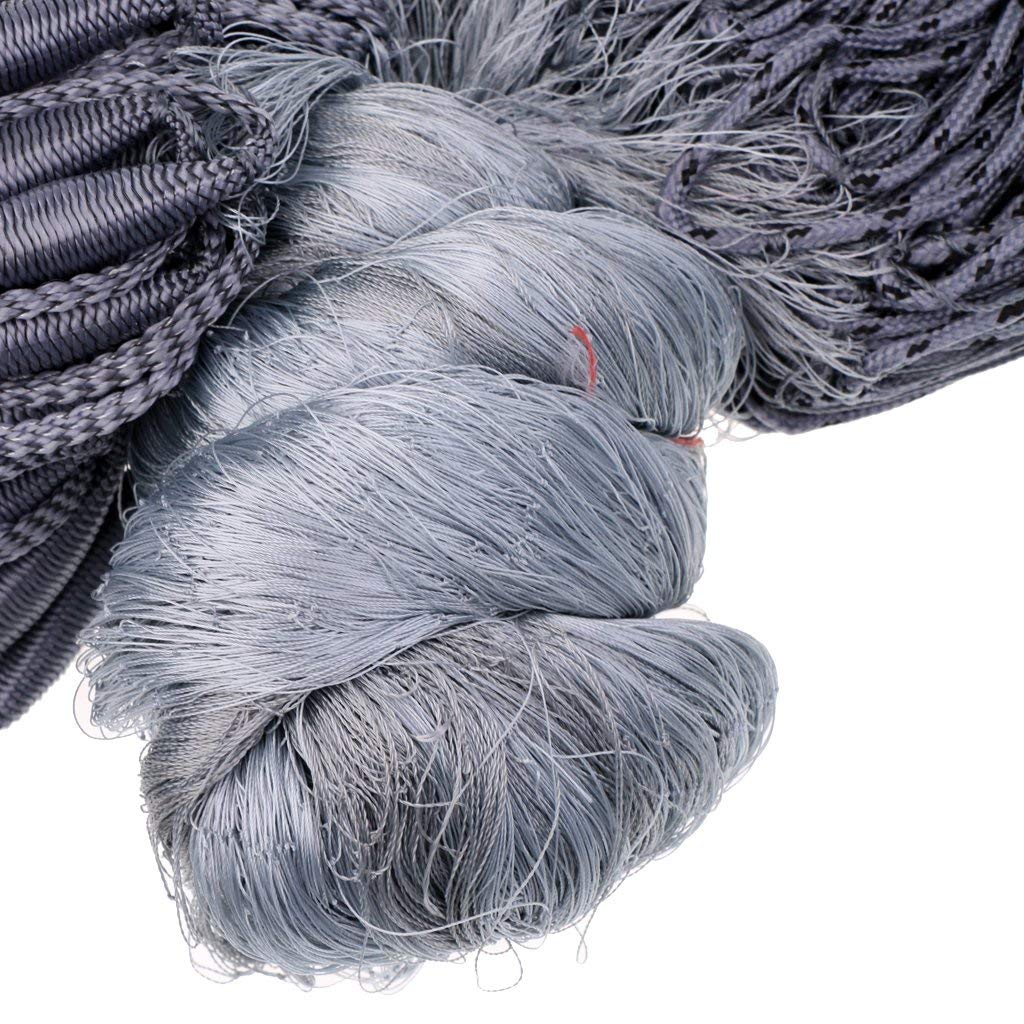 30X1.8m Fishing Net with 4x4cm Mesh Holes - Durable Gill Net for Casting, Trapping, and Gillnet Fishing - Perfect for Freshwater and Saltwater Fishing (Grey) - Ideal for Recreational Fishing, Survival, and Commercial Use