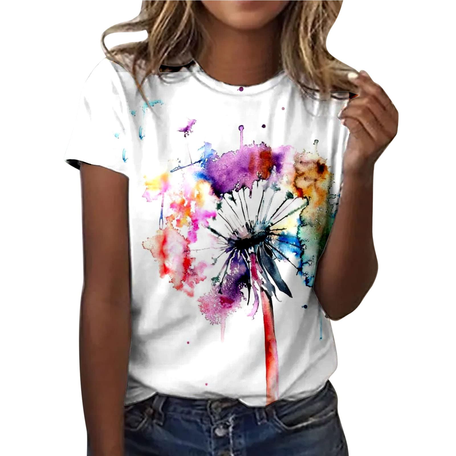 Women's Oversized Graphic T-Shirts - Summer Casual V-Neck & O-Neck Short Sleeve Loose Fit Blouse Tops | Perfect for Beach, Lounge & Everyday Wear