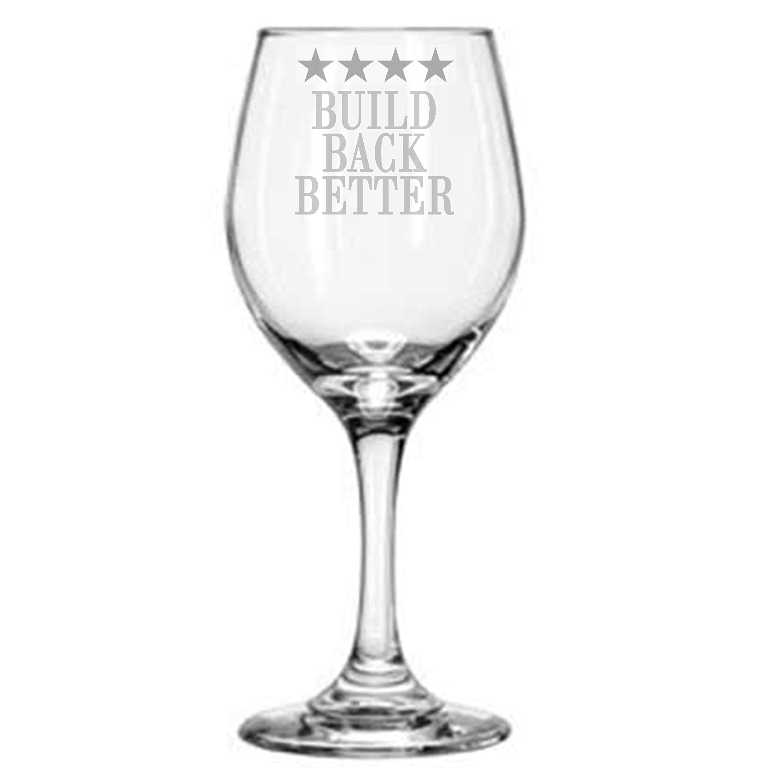 20 oz Democratic Party Wine Glass - Build Back Better Joe Biden USA President Themed - Perfect for Political Events, Fundraisers & Collector Gifts