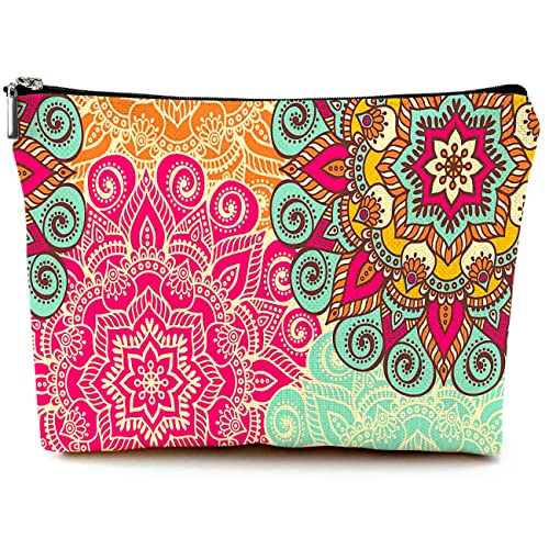 Mandala Flower Makeup Bags