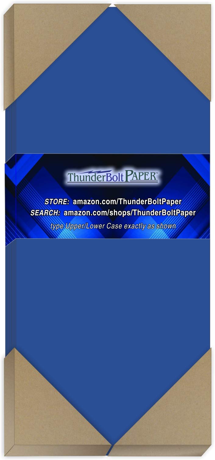 300 Sheets Bright Royal Blue 65# Cardstock Paper - 4 x 9 Inches #10 Envelope Size - Smooth Printable Surface for Invitations, Greeting Cards, Business Stationery & DIY Crafts (65lb Cover Weight)