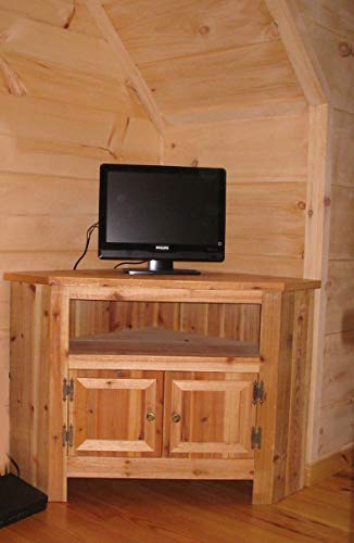Reclaimed Wood Corner TV Stand - Rustic Entertainment Center for Living Room, Bedroom & Home Theater - Perfect for Flat Screen TVs & Media Storage