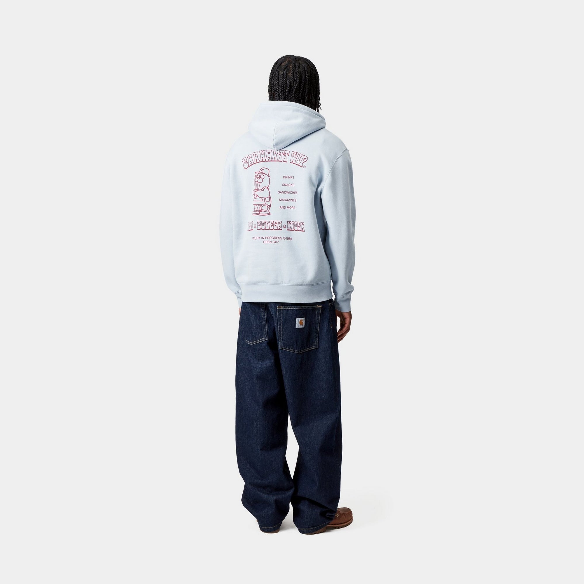 Hooded Sandwich Sweatshirt for Men & Women - Cozy Pullover Hoodie in Blue Fog & Red Colors - Perfect for Casual Wear, Street Style & Outdoor Activities