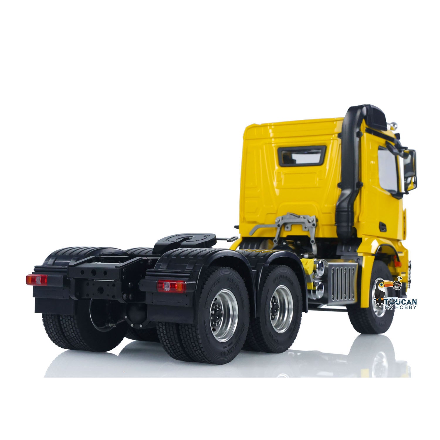 1/14 Scale 6x6 RC Tractor Truck Model - 10CH Radio Controlled, 2-Speed Brush Motor ESC, No Lock Differential Axle - Off-Road Adventure & Construction Site Play