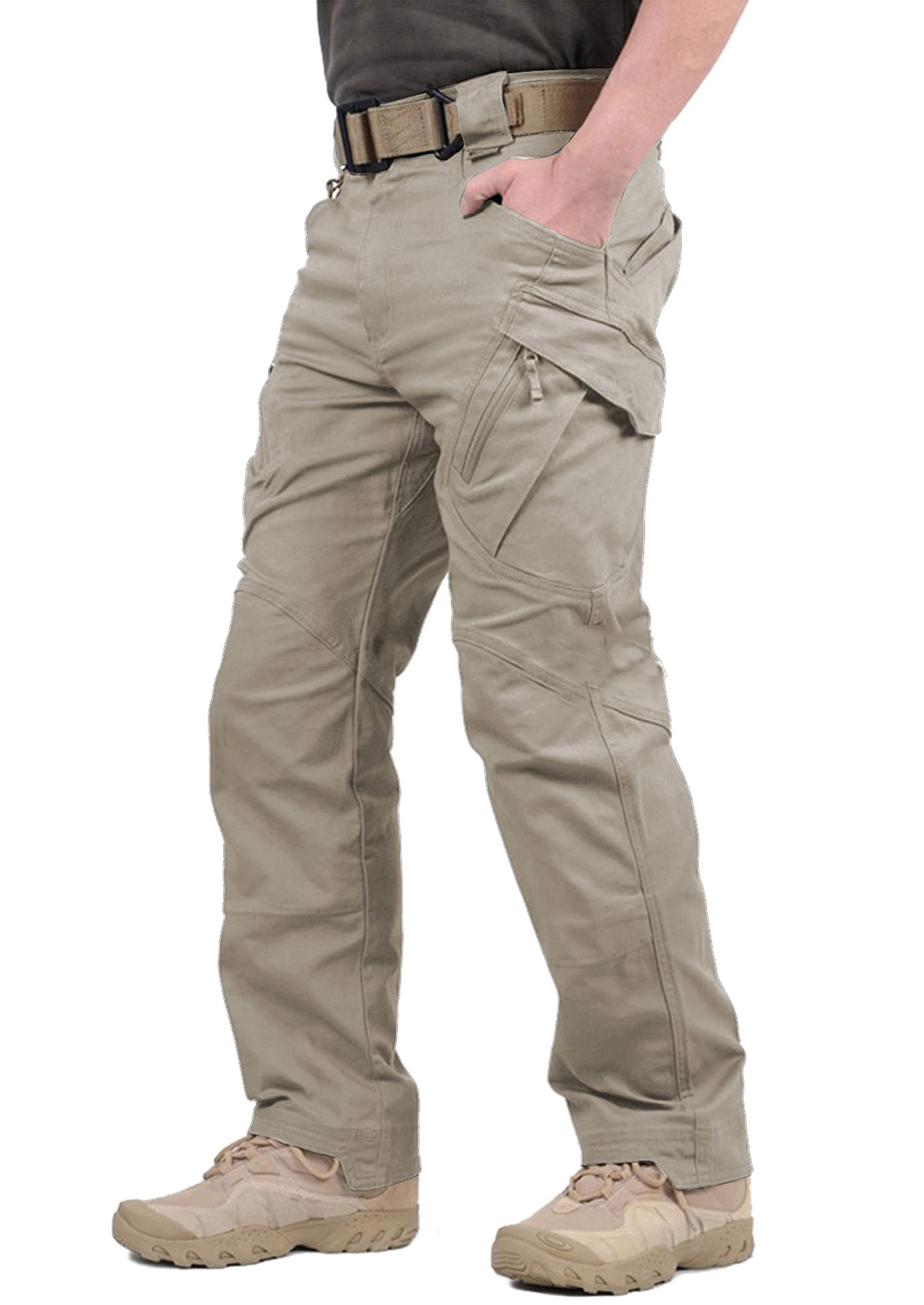 Raleude Men's Tactical Cargo Pants - Lightweight Rip-Stop Military Work Pants for Outdoor Fitness & Casual Wear | Durable Hiking, Camping & Everyday Use