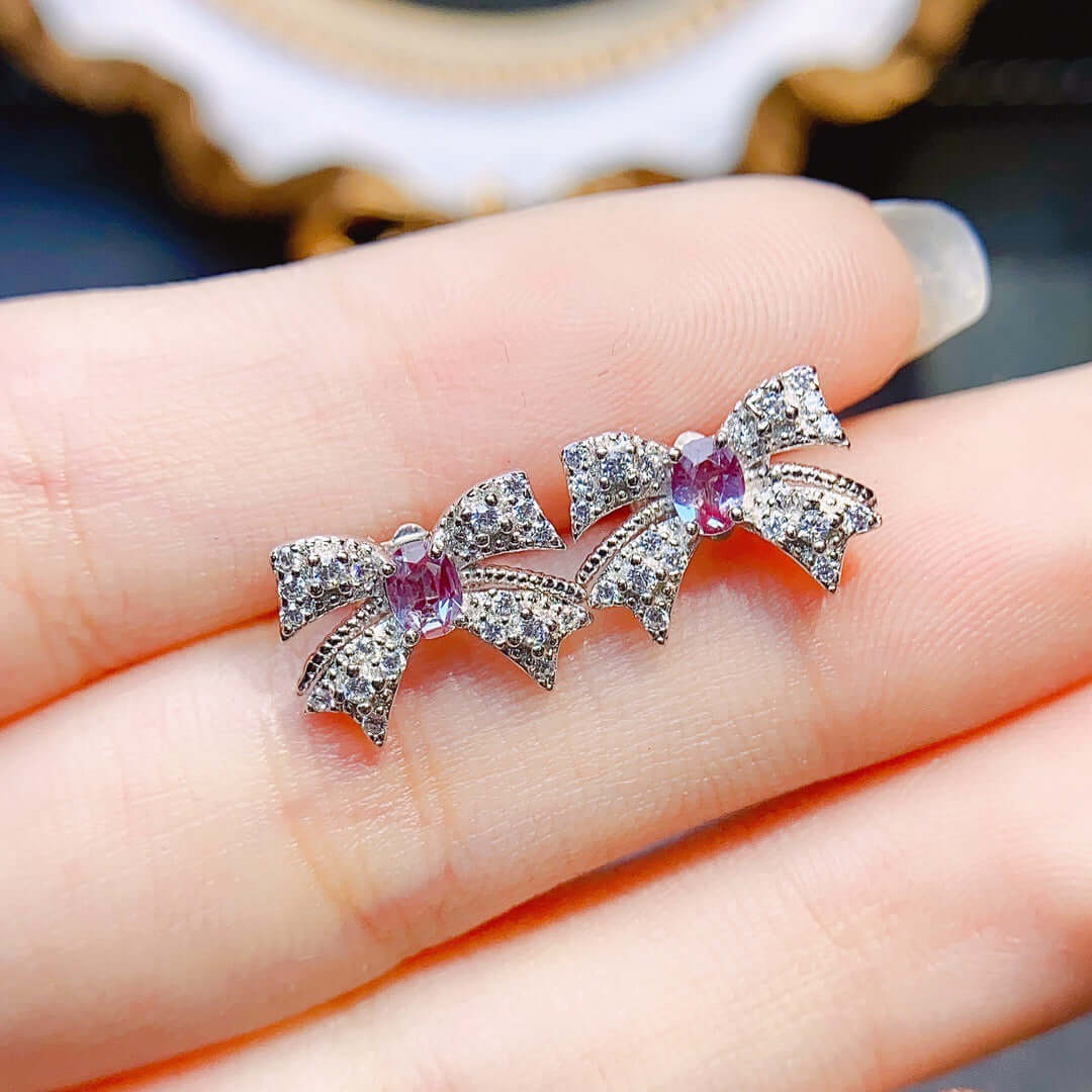 Elegant Bowknot Crystal Stud Earrings for Women | NS2418 | Perfect for Parties, Weddings & Daily Wear