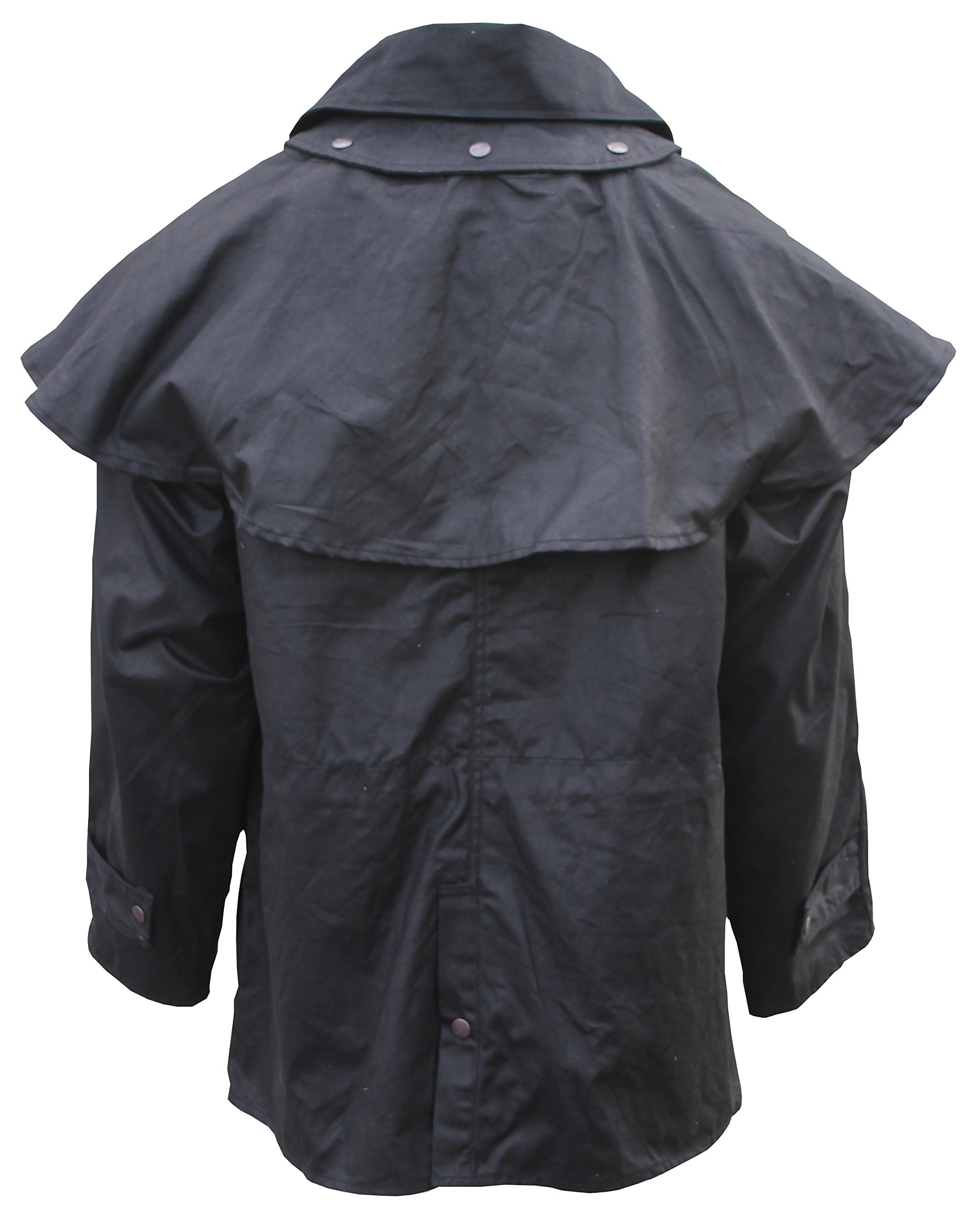 Foxfire Men's Waterproof Oilskin Duster Coat - Western Australian Style Raincoat for Outdoor Work & Hiking | Oil Cloth Cotton Jacket for Ranch, Farm & Bad Weather Protection
