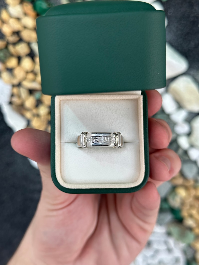 0.50tcw Natural Princess Cut Diamond Anniversary Band in Platinum - Perfect for Weddings, Anniversaries & Special Occasions