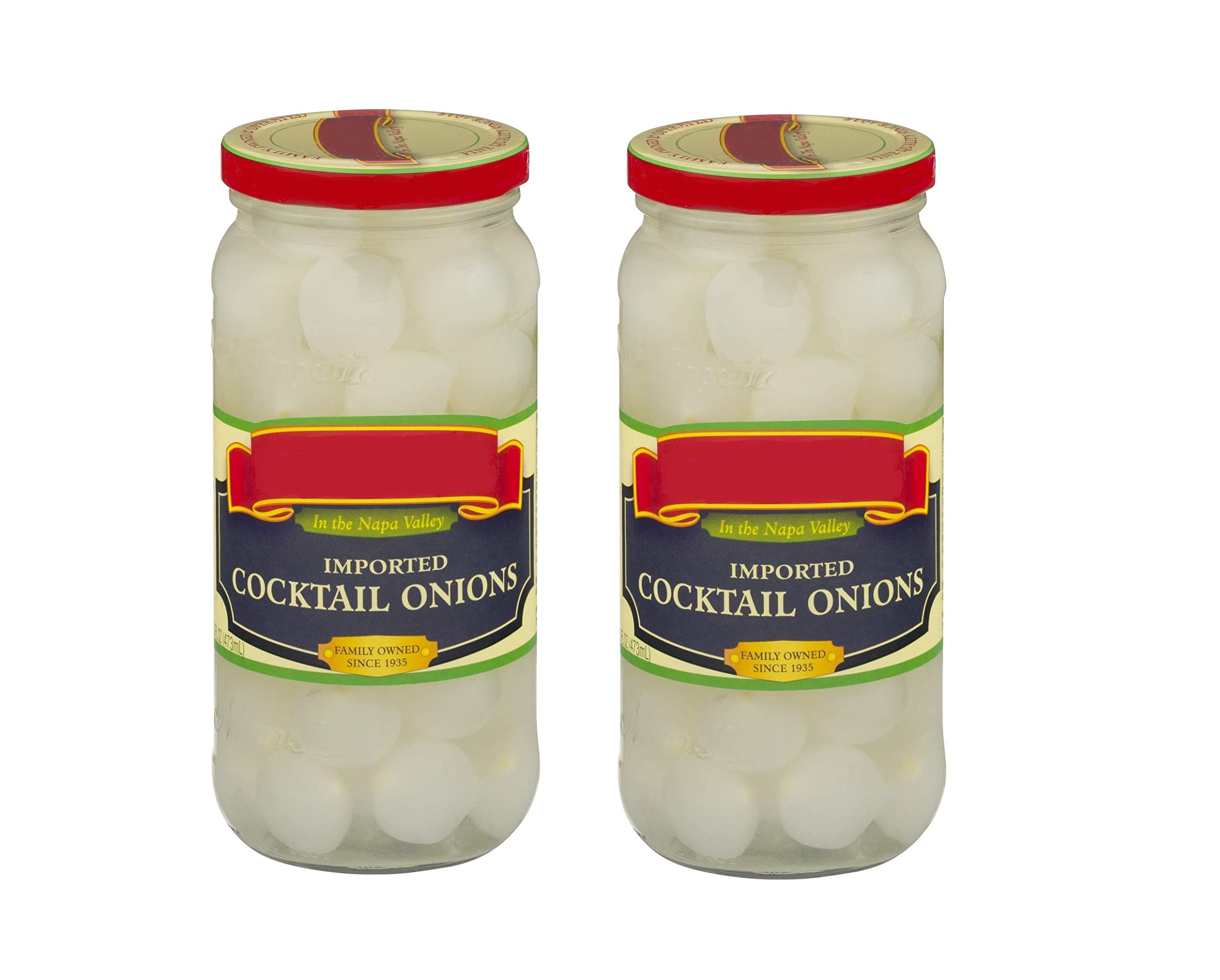 Premium Imported Cocktail Onions - 2 Jars (16 Oz Each) | Gourmet Quality for Martinis, Bloody Marys & Charcuterie Boards