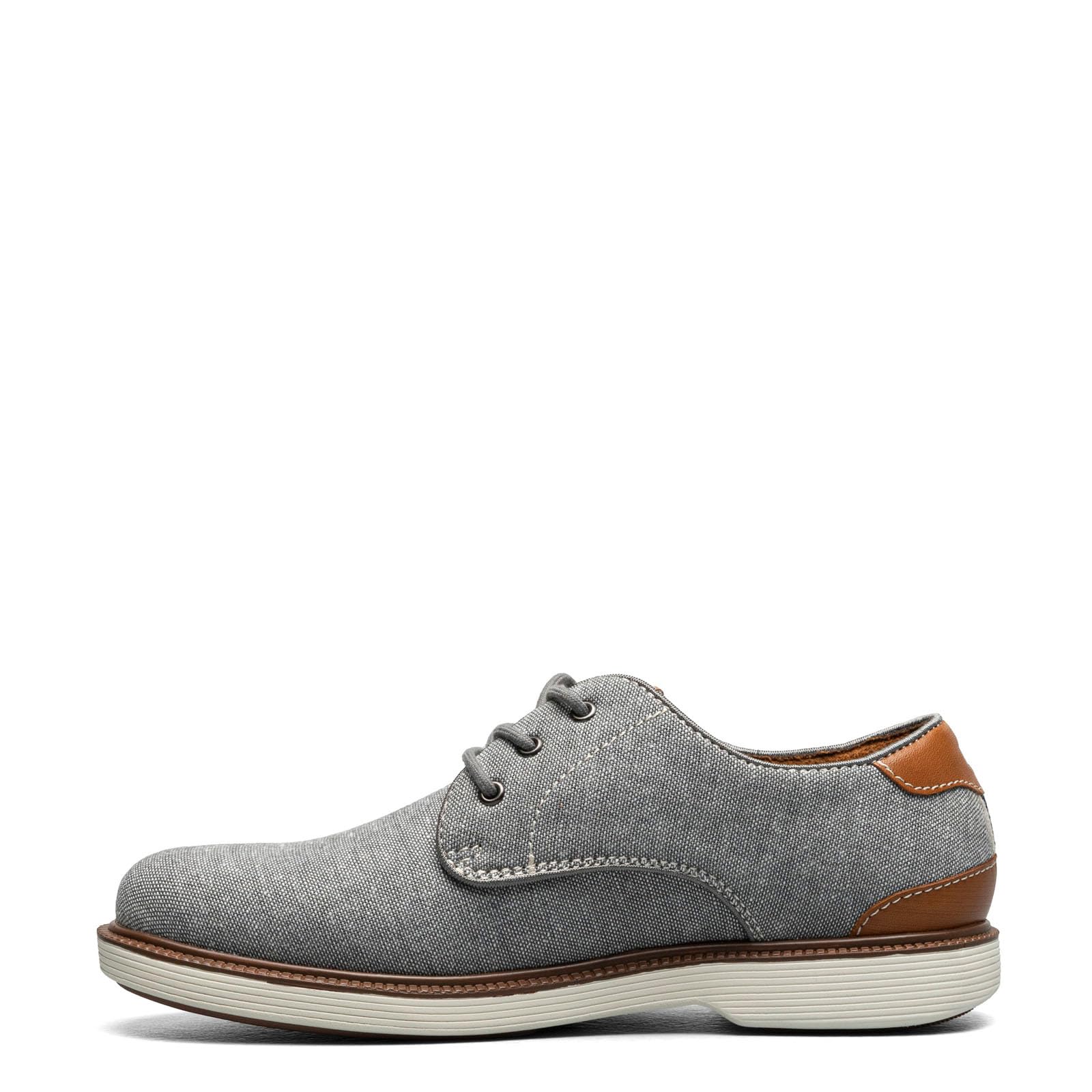 Florsheim Boys' Highland Canvas Plain Toe Oxford Shoes - Gray - Size 2 Medium (Toddler/Little Kid/Big Kid) | Classic School & Dress Shoes for Formal Occasions, Weddings, and Church Events