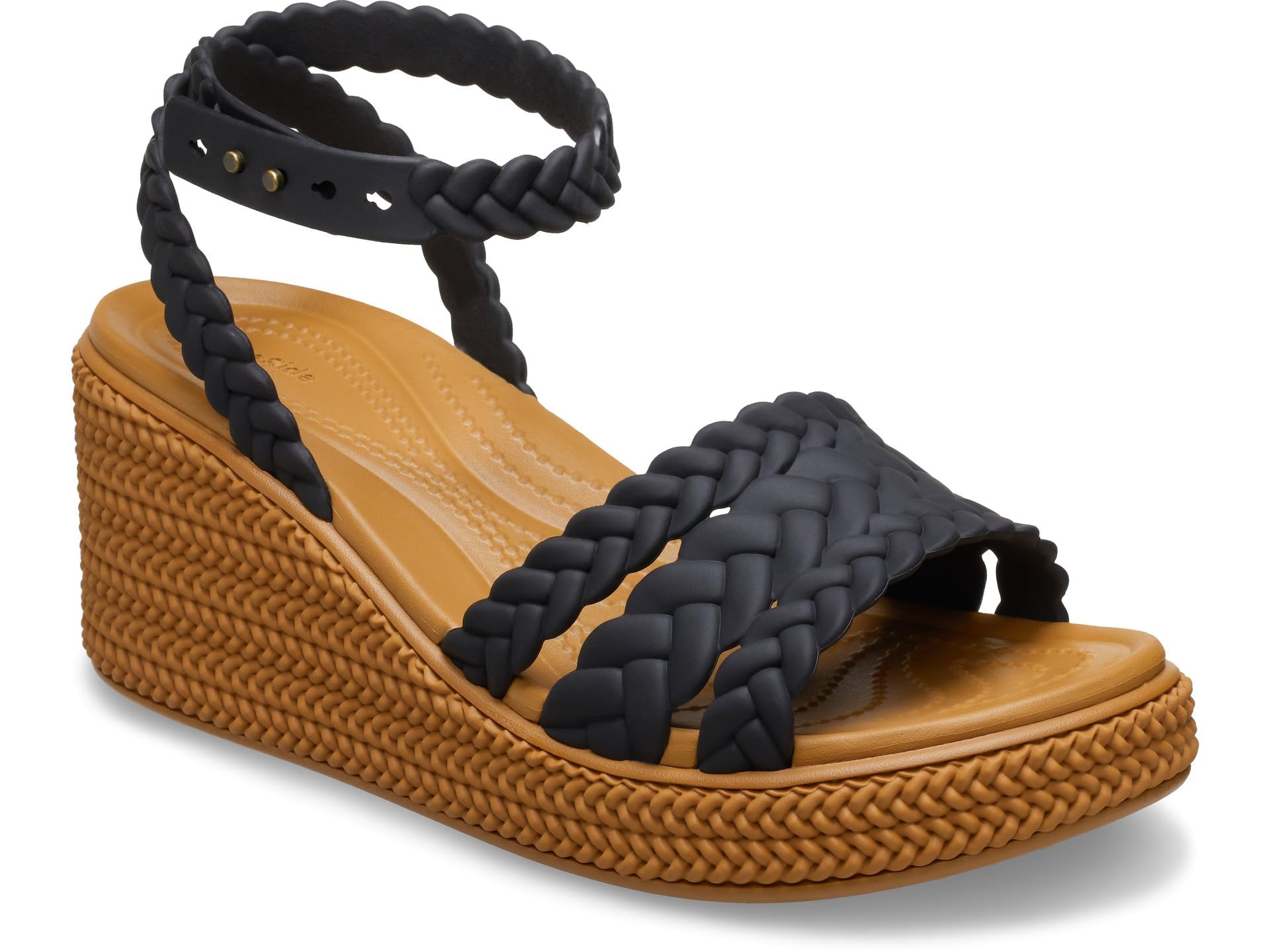 Crocs Women's Brooklyn Ankle Strap Wedge Sandals - Comfortable Slip-Resistant Casual Shoes for Women | Perfect for Beach, Pool, and Summer Outfits
