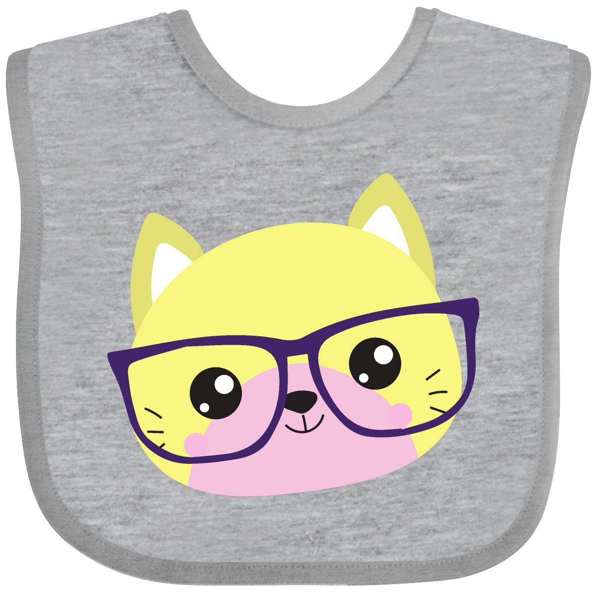 Hipster Cat Bib - Cute Kitten with Glasses for Baby Mealtime