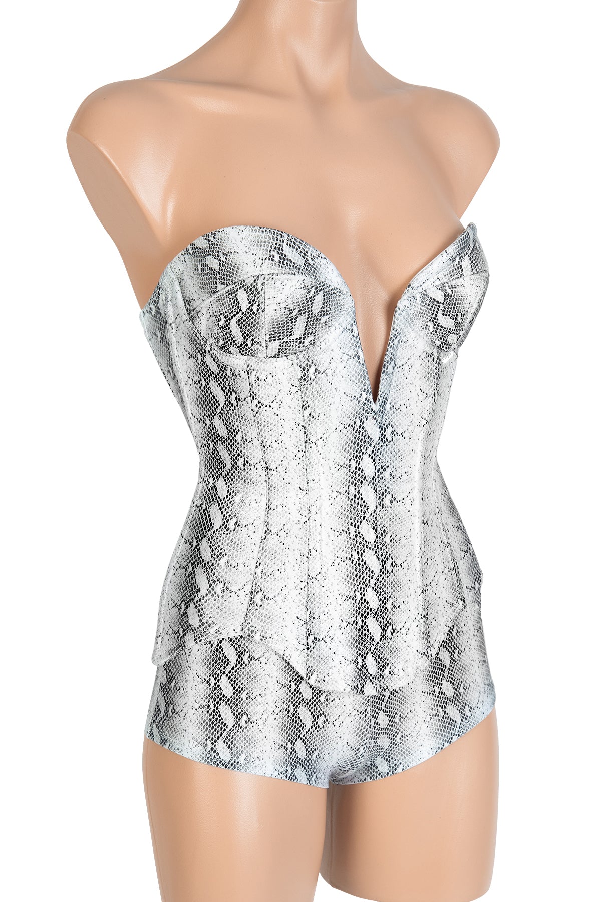 Sexy Naked Carousel Deep V Stretch Corset for Women - Lingerie & Shapewear for Evening Parties, Date Nights & Boudoir Photography