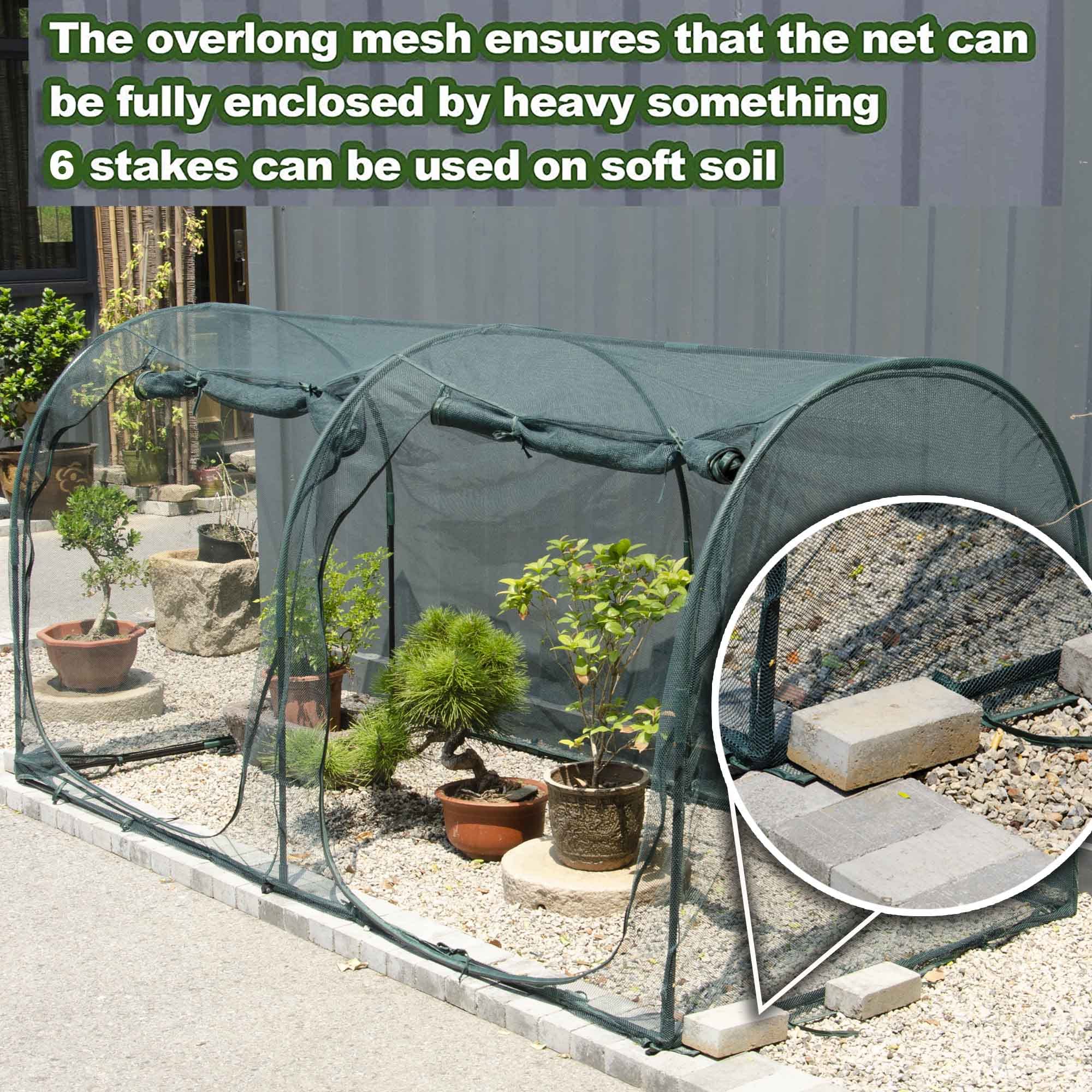 8.2'x4' Large Garden Tunnel Plant Netting Cover - 4FT Tall Crop Cage with Pest Protection for Vegetables & Fruits - Durable Gardening Net for Plants & Animals - Perfect for Raised Beds, Greenhouses & Backyard Gardens