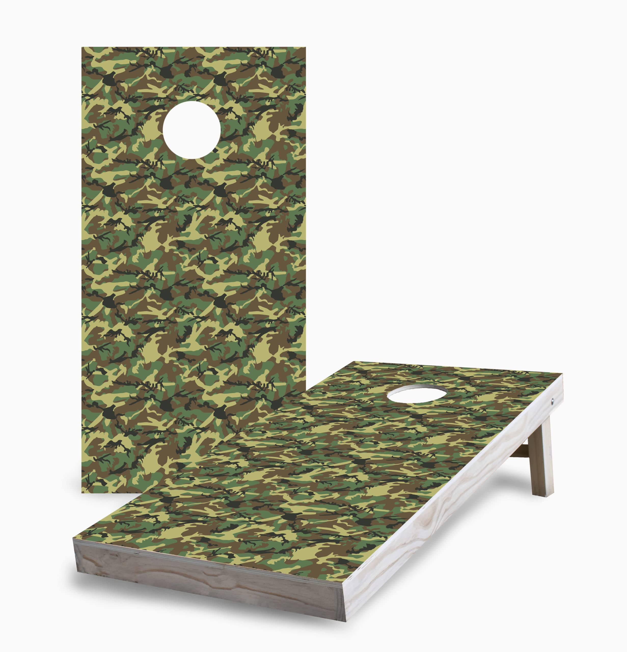 Skip's Garage Classic Camouflage Corn Hole Board Set - 2 Boards & 8 Bags with Premium Accessories - Perfect for Backyard Parties, Tailgating, and Outdoor Family Fun