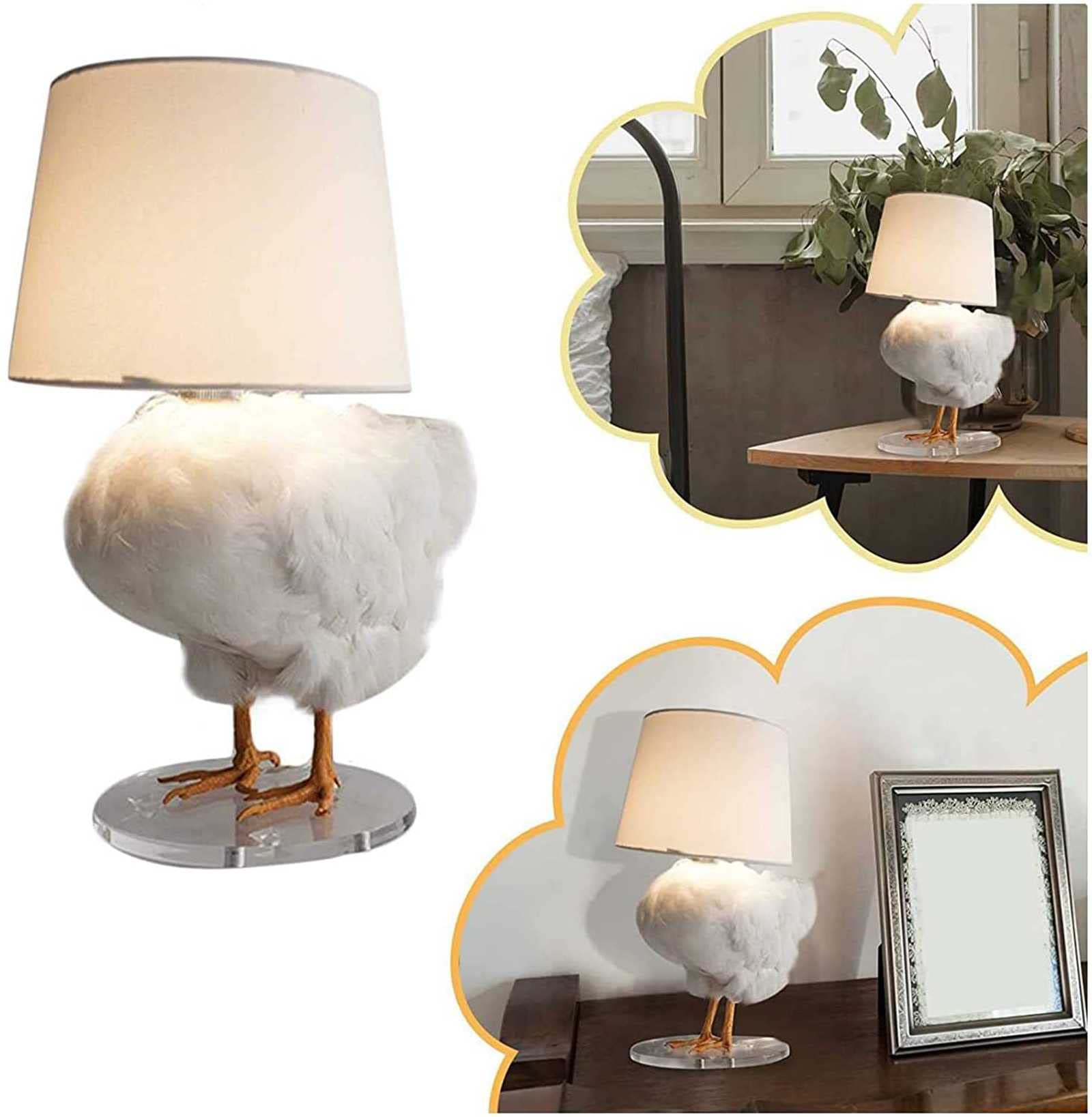 Realistic Taxidermy Chicken Egg Table Lamp - Resin Material Egg-Shaped Lamp with Chicken Head or Butt Design - Perfect for Bedroom, Living Room & Easter Home Decor - Unique Farmhouse Lighting for Kitchen, Nursery & Country Style Interiors