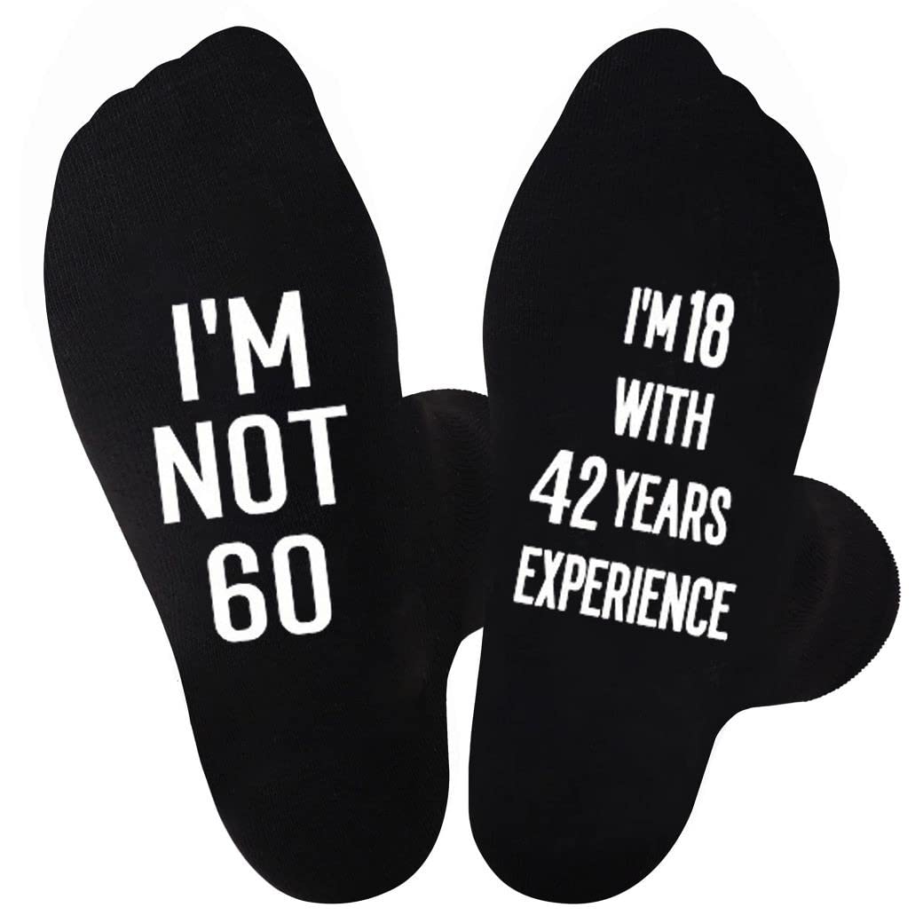 Funny Novelty Letter Print Cotton Crew Socks for Men & Women | Unisex Comfortable Casual Socks | Birthday Gift Idea for Him & Her | Perfect for Parties, Gifts & Everyday Wear
