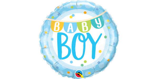 18 Foil Baby Boy Birthday Banner with Polka Dots - Perfect for 1st Birthday Party Decorations, Baby Showers & Nursery Wall Decor