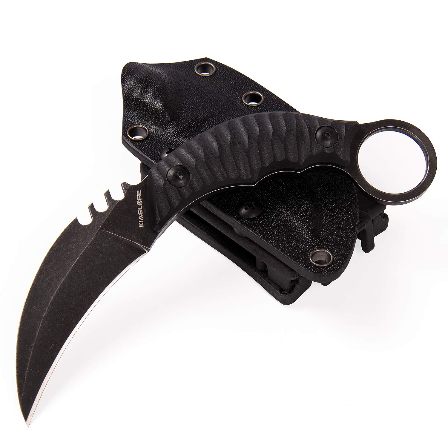 KIASLORE Outdoor Survival Bear Claw Tactical Knife - Fixed Blade with Sheath | High Carbon Steel Handle for Camping, Hunting & Emergency Preparedness