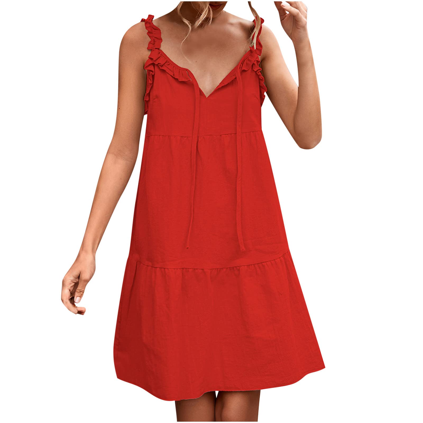 Stylish Women's Summer Casual Sleeveless Round Neck Bandage Dress - Perfect for Vacation, Beach Outings & Gift Giving | Flattering Fit for Parties, Date Nights & Summer Events