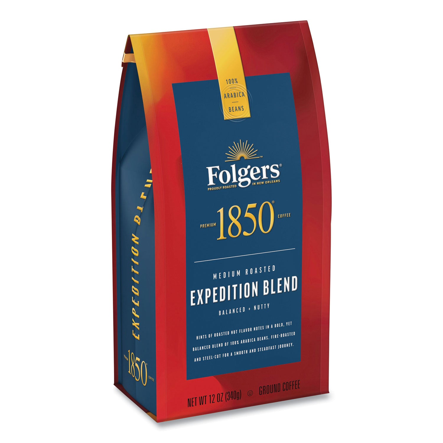 1850 Coffee - Expedition Blend Medium Roast Ground Coffee (12 oz Bag) - Perfect for Camping, Hiking & Outdoor Adventures
