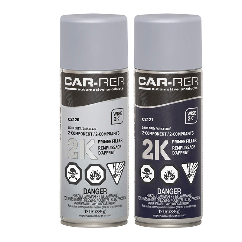 2K Aerosol Epoxy Filler Primer for Car Repair - High-Performance Auto Body Filler & Primer Spray for Rust Protection, Scratch Repair, and Surface Preparation - Perfect for DIY Auto Restoration, Dent Fixing, and Professional Body Shops