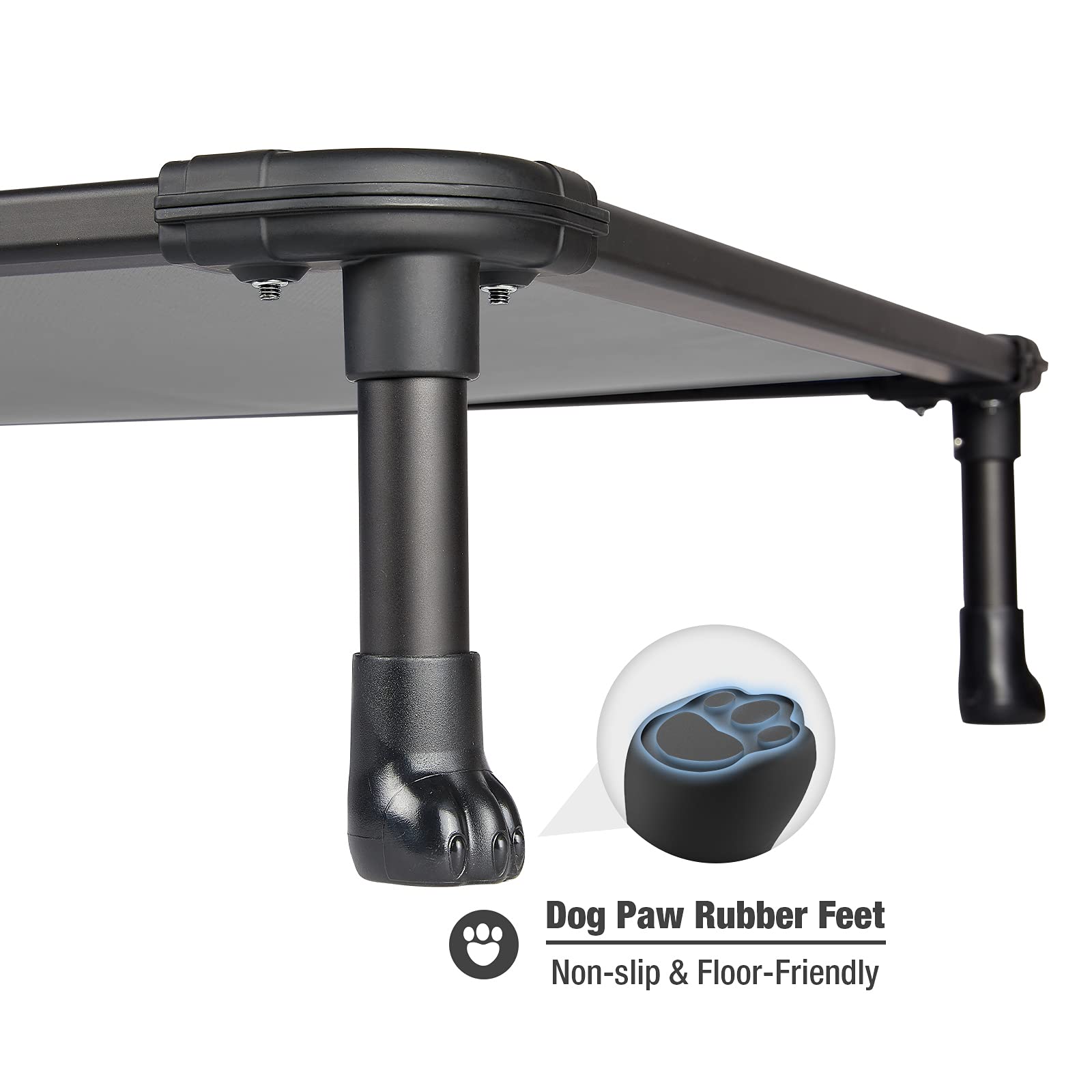 Veehoo Chew Proof Dog Bed - Cooling Raised Pet Cot with Aluminum Frame for Indoor/Outdoor Use - Large Grey