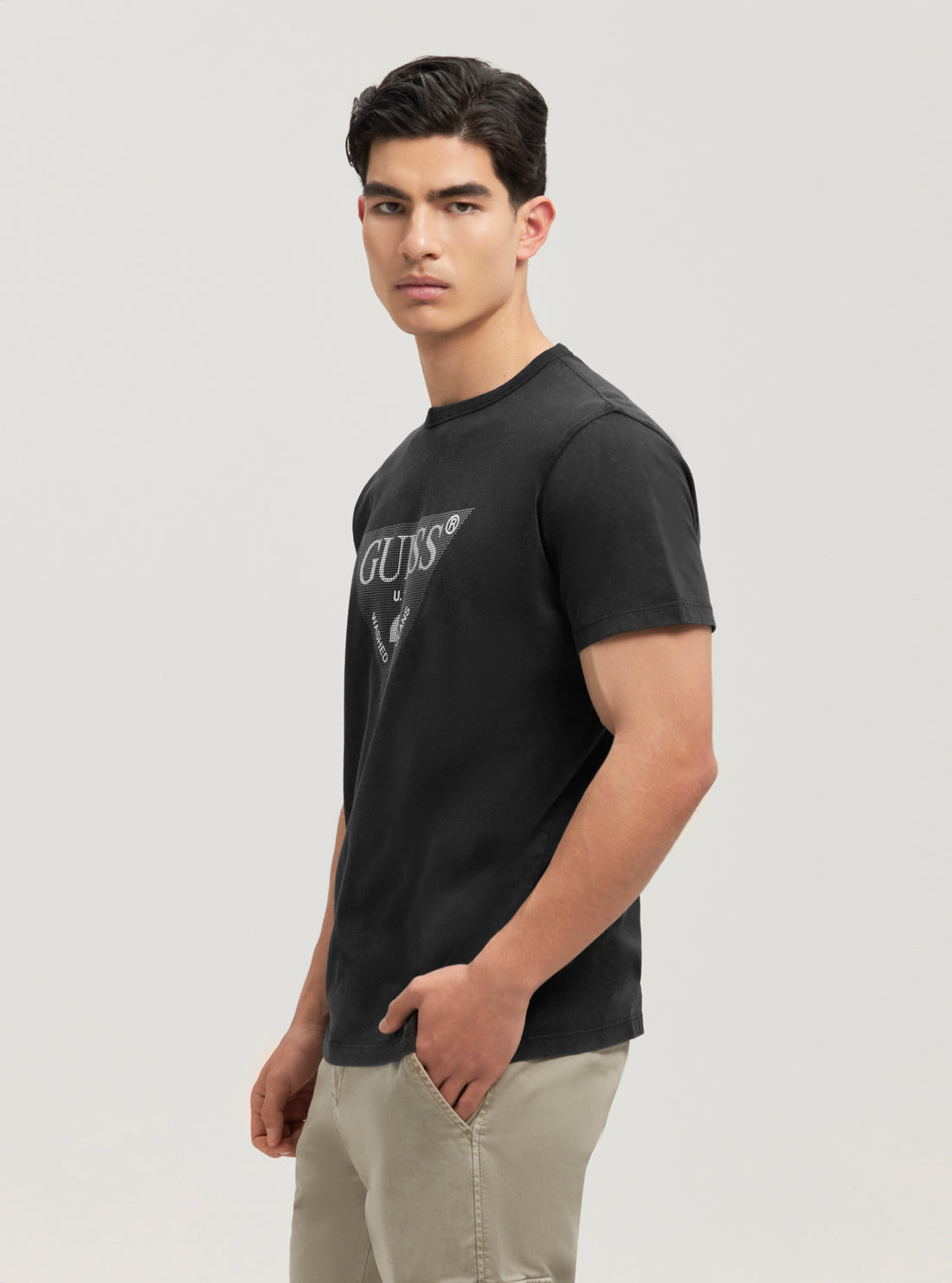 Eco-Friendly Black Triangle Logo T-Shirt for Men & Women - Sustainable Cotton Tee for Casual Wear, Gym, and Everyday Outfits