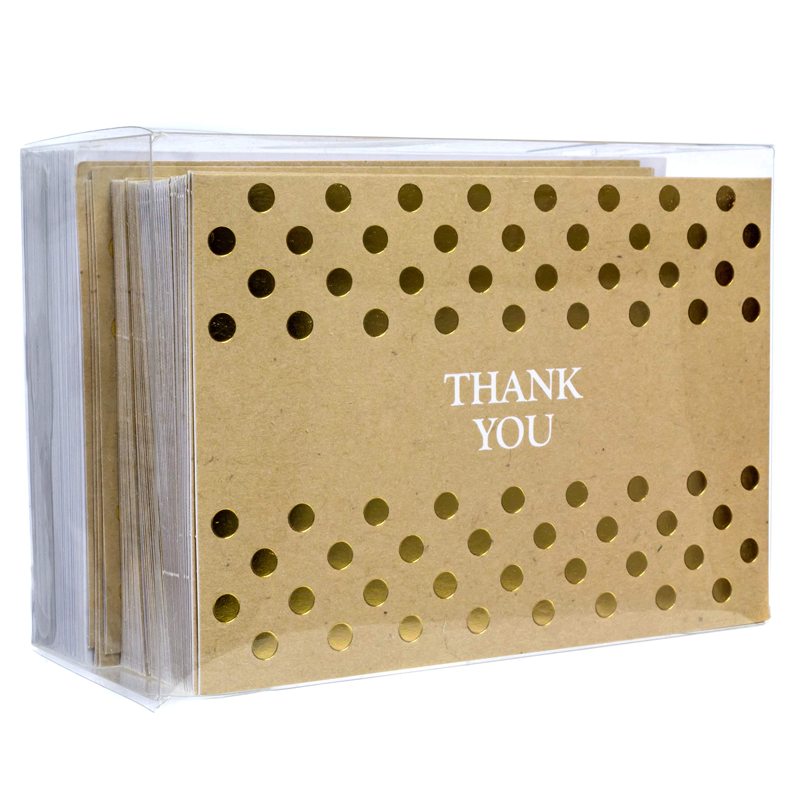 50-Pack Brown Kraft Thank You Note Cards with Envelope Stickers | Elegant Appreciation Stationery Set for Weddings, Graduations & Business Gifts | Eco-Friendly Gratitude Cards for All Occasions
