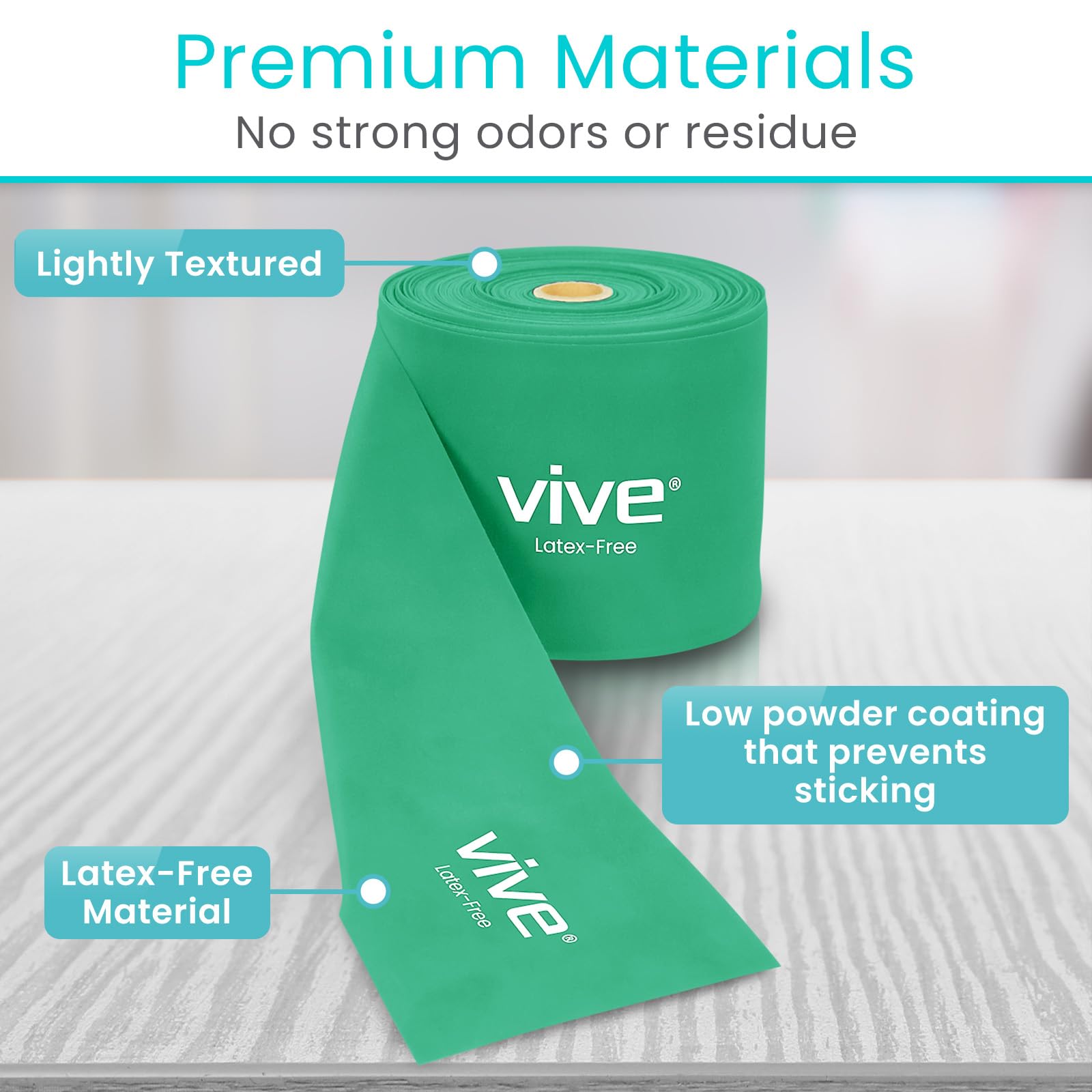 Vive Professional Resistance Bands - 25 Yard Non-Latex Elastic Roll for Physical Therapy, Strength Training & Rehabilitation - Upper & Lower Body Workout for Women & Men - Perfect for Home Gym, Yoga, Pilates & Fitness Training