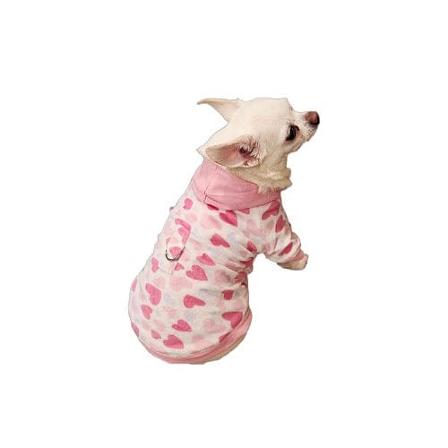 Hearts Galore Dog Hoodie - Cute Valentine's Day Pet Clothes for Small & Medium Dogs - Perfect for Winter Walks & Photo Shoots