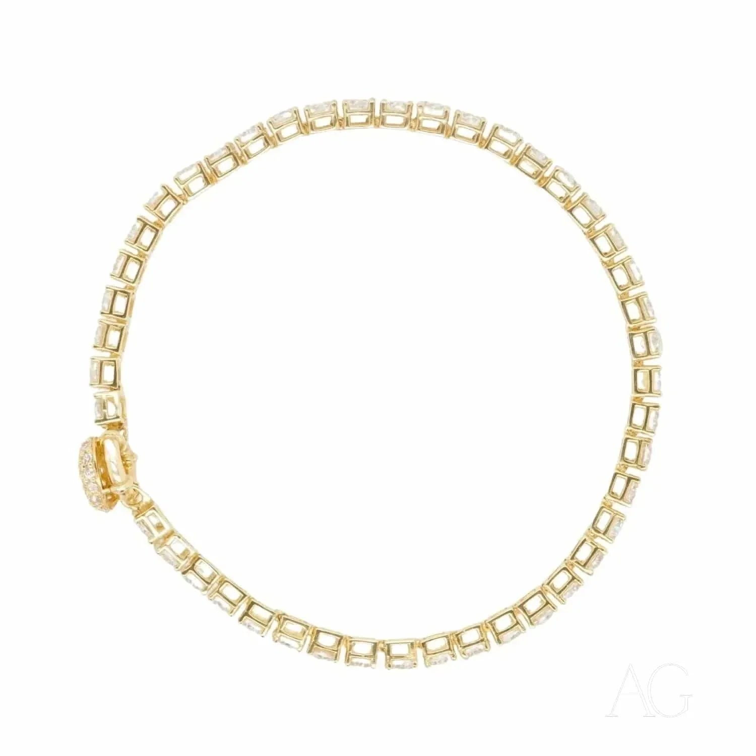 Stunning 14K Gold Plated Zirconia Tennis Bracelet for Women | Elegant Cubic Zirconia Tennis Chain Bracelet | Perfect for Weddings, Parties & Special Occasions