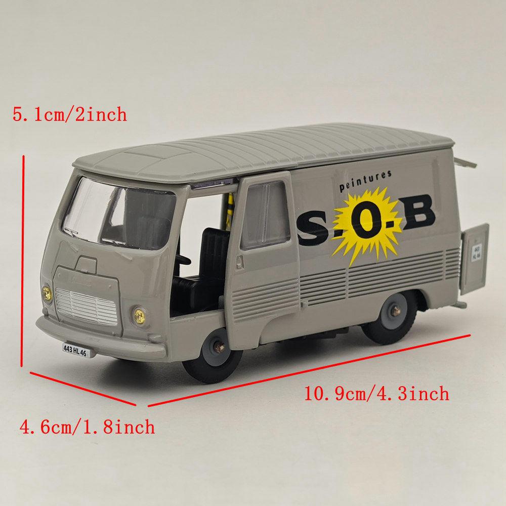 1/43 Scale Norev Peugeot J7 Van Diecast Model Car - Grey SOB Paint Collection | Vintage French Vehicle for Collectors & Display
