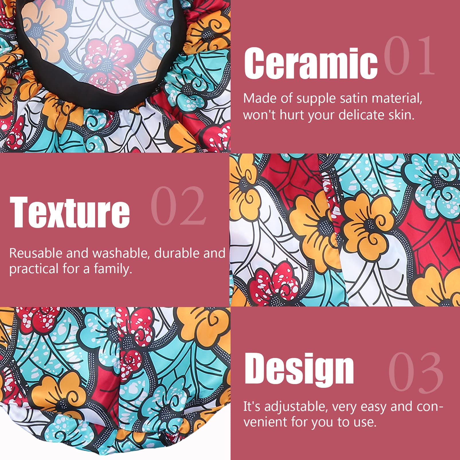 FOMIYES Satin Hair Bonnet for Women - Wide Elastic Band Night Sleeping Cap for Curly Hair Protection - Chemotherapy Cap & Hair Cover for Natural Hair Care (Perfect for Nighttime, Travel & Home Use)