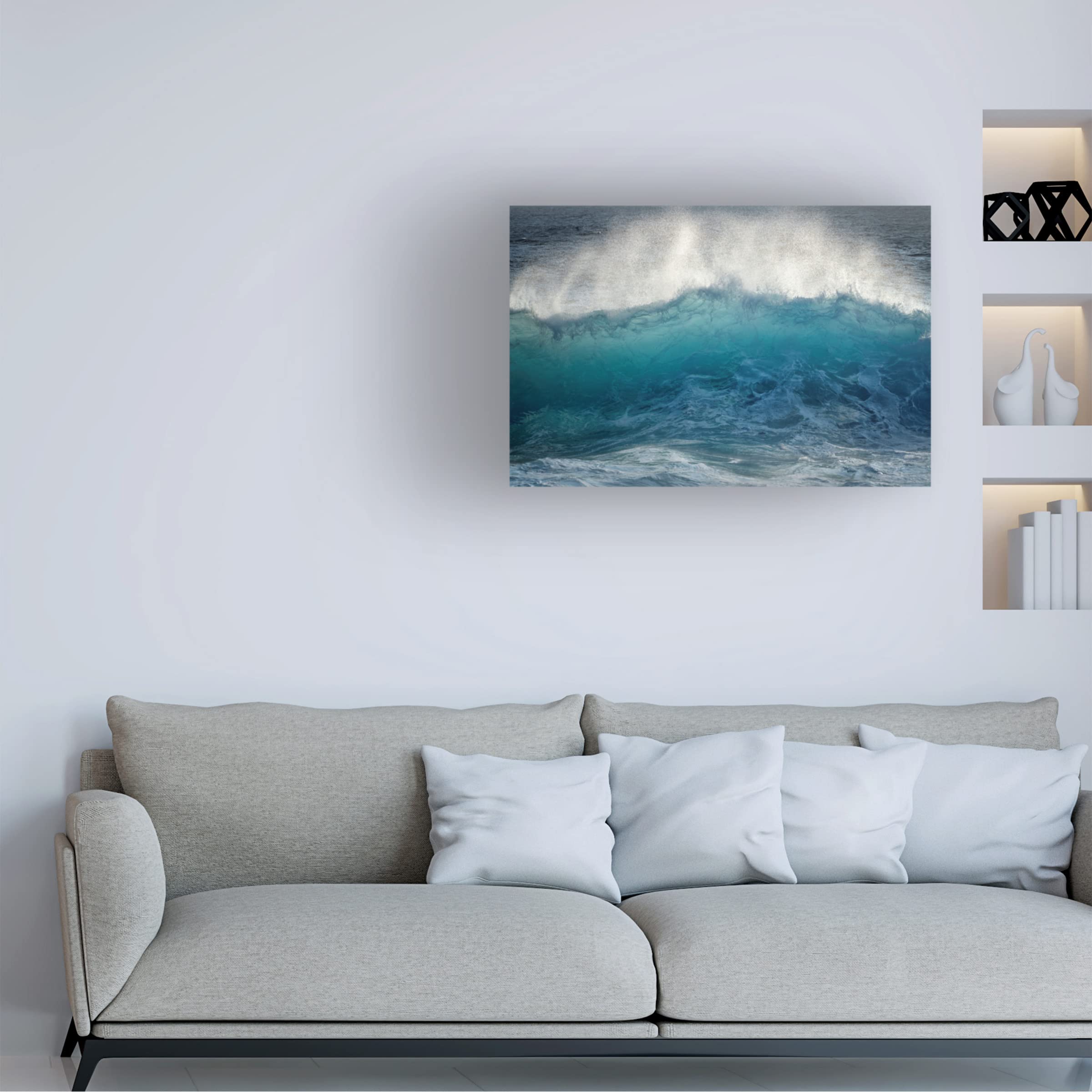 Trademark Fine Art 'Waves 5' Canvas Wall Art Print by Dennis Frates - Ocean Wave Painting for Beach House Decor, Living Room & Office Wall Decor