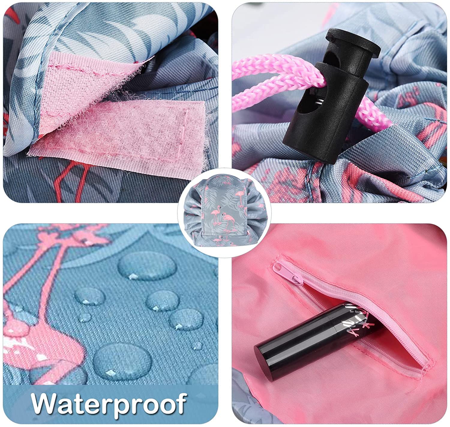 Favria Waterproof Large Cosmetic Bag for Women - 3 Pack Travel Makeup Organizer with Multiple Compartments | Perfect for Toiletries, Makeup Storage & Travel Essentials (Pink, Black, Gray) - Ideal for Vacation, Gym, Business Trips & Daily Use
